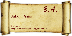 Bukur Anna névjegykártya